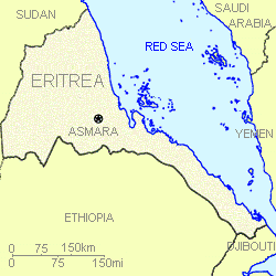asmara-eritrea.gif (13.914 bytes) Asmara - Map of Eritrea in relation to its neighbors Ethiopia, Sudan, Djibouti, Saudi Arabia, Yemen and the Red Sea