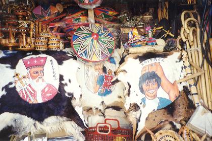 Colorful souvenirs in a souvenir shop in Asmara