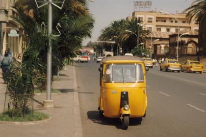 Small Asmara taxi on Harnet Avenue Asmara