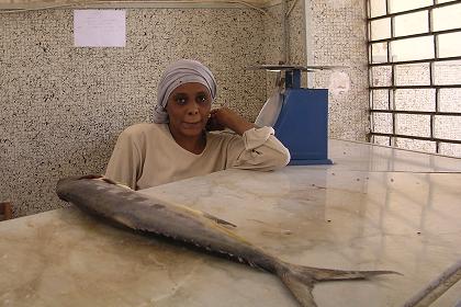 Interior of the fish market of Asmara